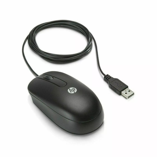 Restored Genuine HP USB Optical Mouse 672652-001 Black Wired 2 Button Scroll