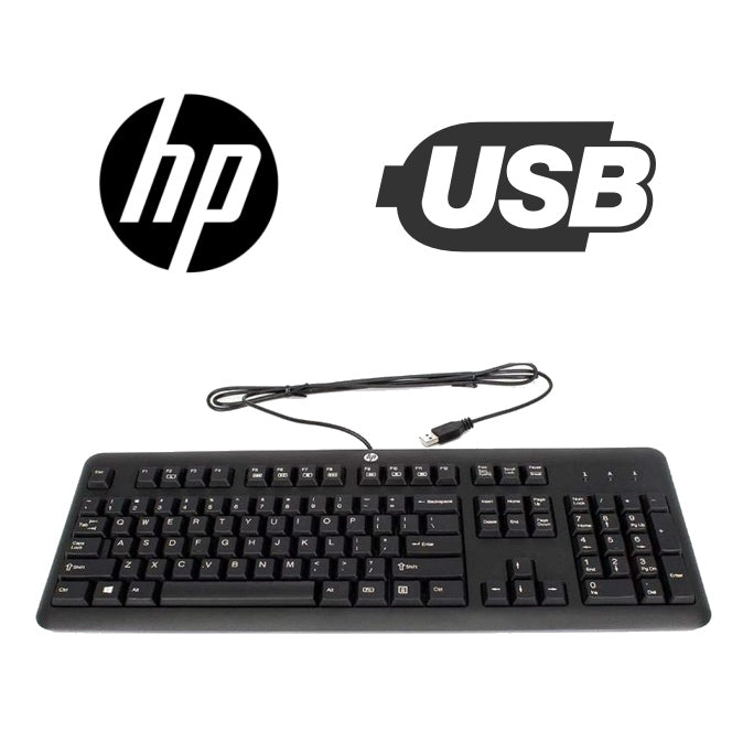 HP 672647-003 KU-1156 Wired Standard USB Computer Desktop Keyboard - US Black