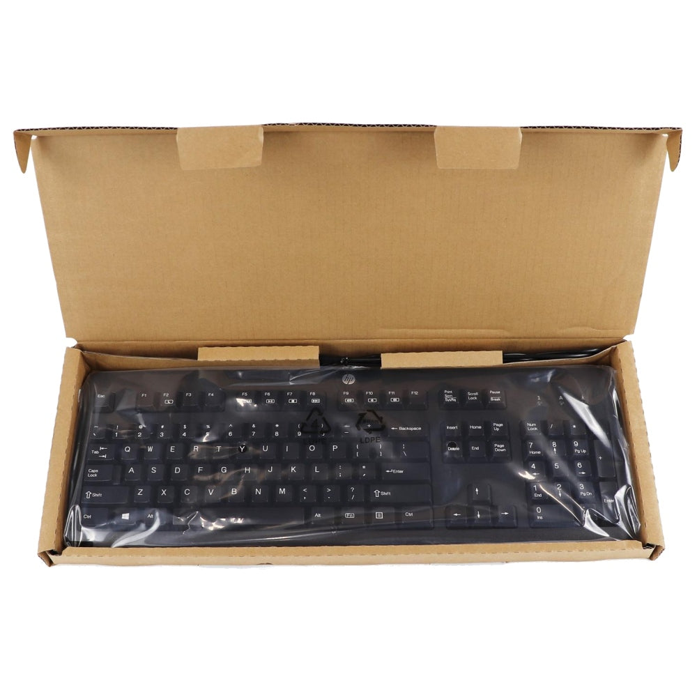 HP 672647-003 KU-1156 Wired Standard USB Computer Desktop Keyboard - US Black